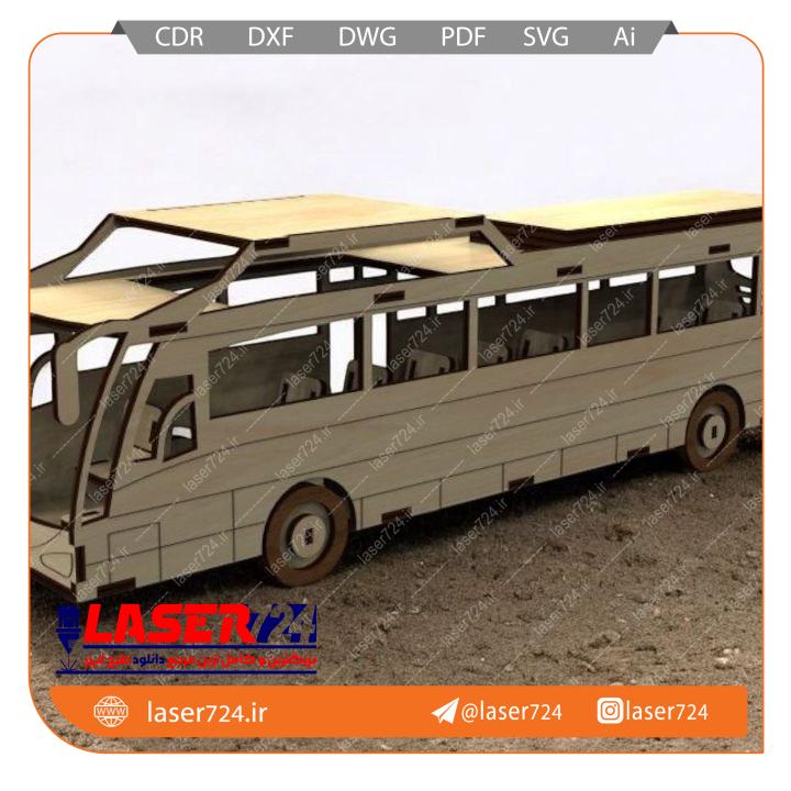 تصویر الگو برش لیزر ماکت اتوبوس #1